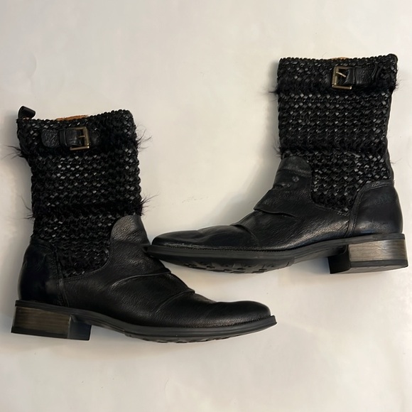 SUNDANCE LEATHER MOTO BOOTS SIZE  8.5 - Picture 1 of 16